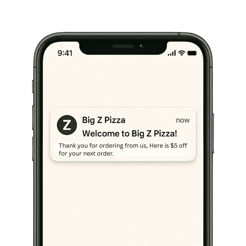 Example of an automated welcome email