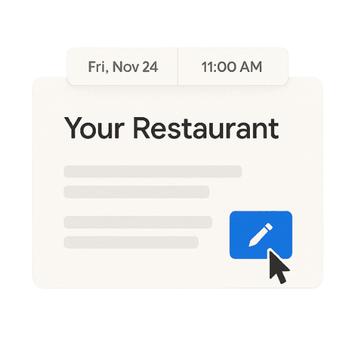 Dashboard showing how to change hours