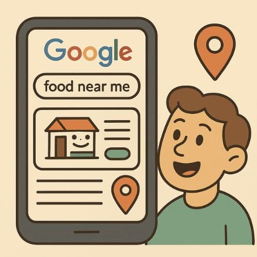 Google search result with your restaurant ranking at the top