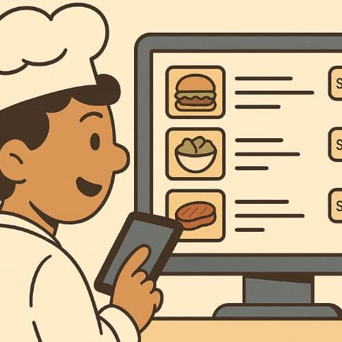 Menu dashboard with dish options and item settings