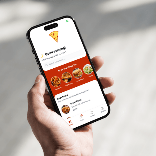 Mobile app showing order manager screen