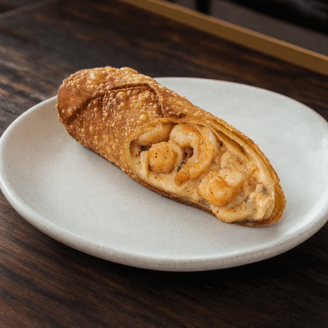 Cajun Shrimp Alfredo Egg Roll